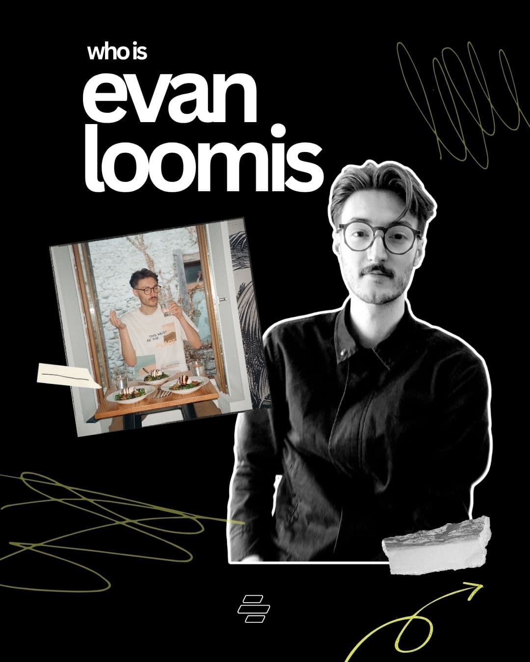 Cover slide: who is Evan Loomis, with his portrait