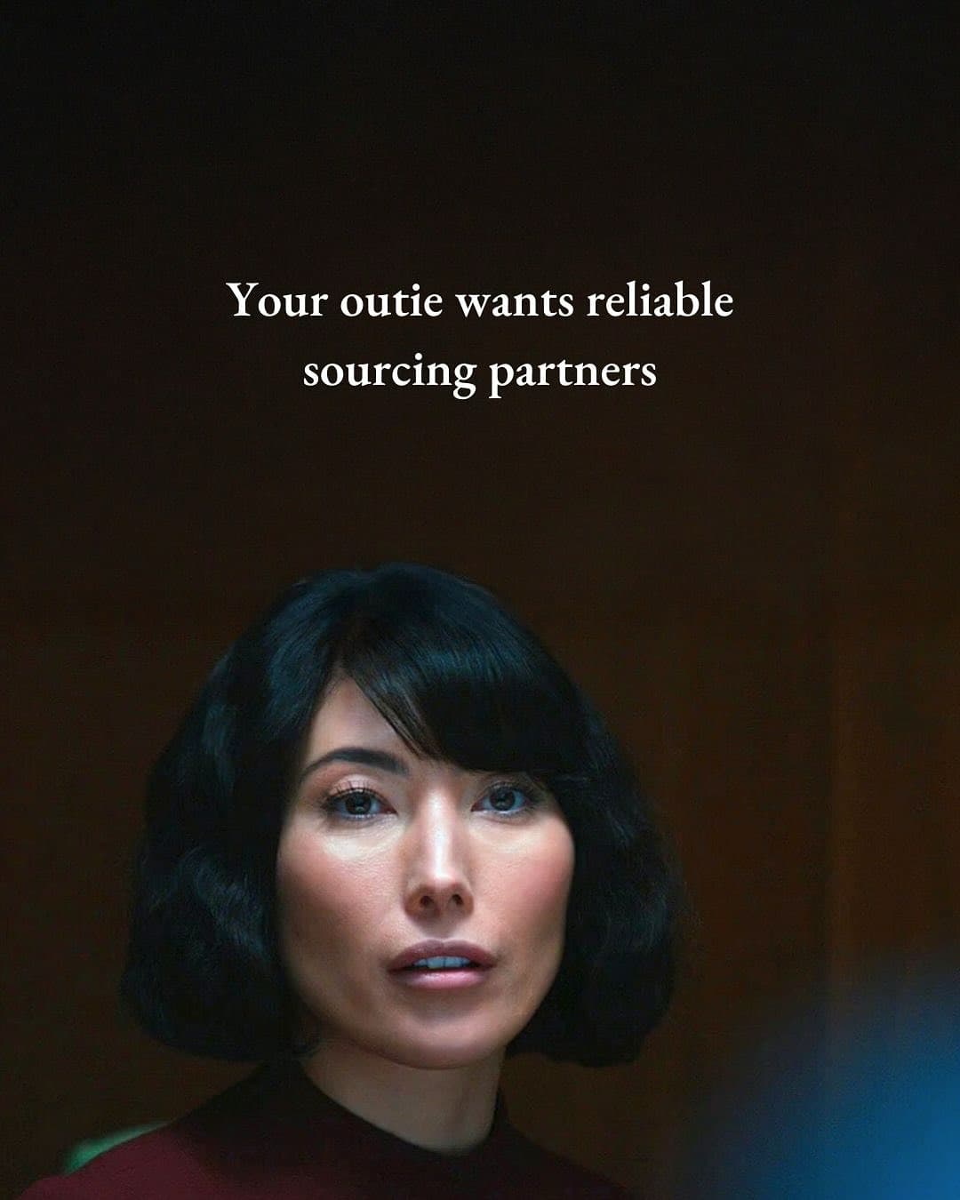 A still from Severance with the text: Your outie wants reliable sourcing partners