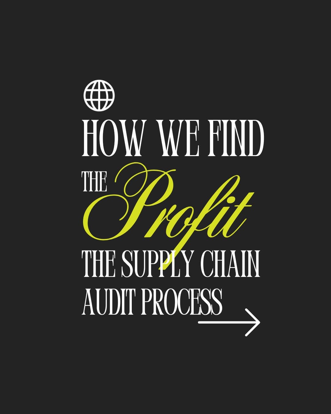 Cover slide: How we find the profit, the supply chain audit process